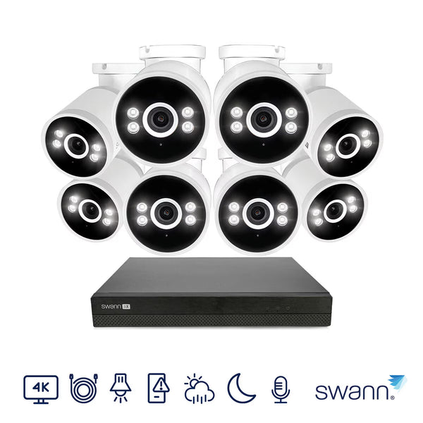 Swann 4K NVR 16 X Channel / 8 X NHD-ADVANXB Bullet Cameras with 2TB HDD SWNVK-16ADVANX8B-EU