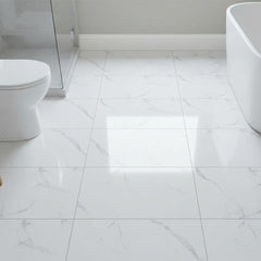 10/20/30/40 Pack Luxury Marble Effect Self-adhesive Floor Tiles 60x30cm, 2mm Thicken Vinyl Flooring Tiles Wall Stickers, Removable PVC Wall Decals, Suitable for Living Room, Bedroom, Kitchen Backsplashes, Bathroom, Office, Background Walls, Easy To Instal