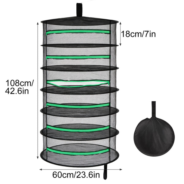 6/8 Layers Indoor/Outdoor Herb Drying Rack - Wall-Mounted, Made of Durable Oxford Fabric, Suitable for Drying Seeds, Vegetables, Fruits