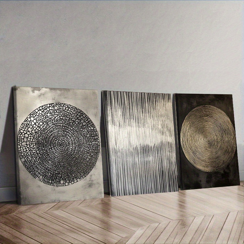 Three Wall Paintings Wall Paintings 30x40cm(11.81x 15.75inch) X3pcs Three Different Textures(1) for Home, Living Room, Coffee Shop, Office, Wall Art Decoration, Luxury Wall Hanging, 2D Flat, Perfect for Room Decor