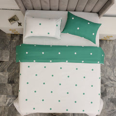 3pcs Reversible Polka Dot Duvet Cover Set – Hotel Quality, Soft & Breathable Microfiber, with Pillowcases, Button Closure, Machine Washable, Wrinkle Free & Durable