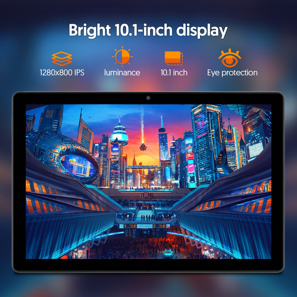 New 10.1-inch Android 15 Tablet With Multiple Options (tablet With Leather Case/tablet With Keyboard Set) 12 (3+9) GB RAM, 64GB ROM, Quad Core Processor, 2.0MP+8.0MP Camera, 6000mAh Battery, Suitable For Daily Use, Study And Office, Pad