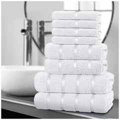 8pcs Egyptian Cotton Towel Set | Quick-Drying & Highly Absorbent | Includes 8 Towels | Sophisticated Design | 15 Elegant Colours | Machine Washable