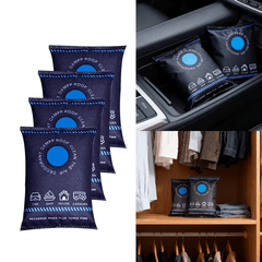 4Pcs Reusable Dehumidifier Bags | Suitable for Home, Vehicles, Travel RVs, Absorbs Moisture, Prevents Humidity and Condensation, Paper Material, No Electricity Needed