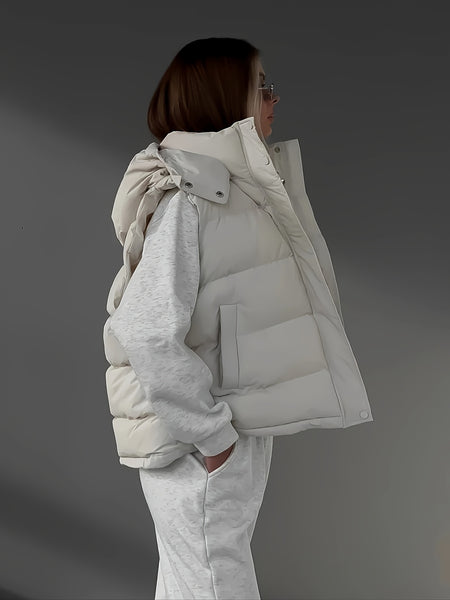 Women'S Plain Color Basic Daily Insulated Puffer Vest
