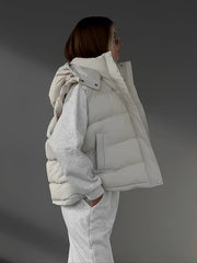 Women'S Plain Color Basic Daily Insulated Puffer Vest