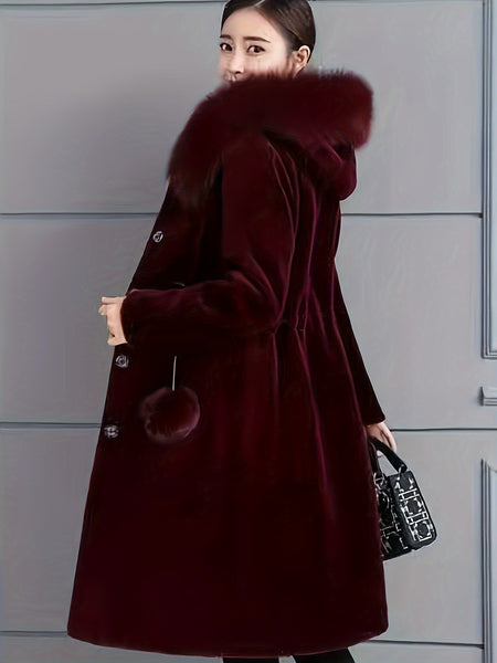 Women'S Elegant Winter Coat - Mid-Length Cold Weather Jacket with Belt, Button Front Closure, Chic Outerwear for Everyday & Formal Events - Warm Fall/Winter Clothing, Seasonal Fashion, Classic Silhouette, Durable Construction, Stylish Winterwear, Fashionc