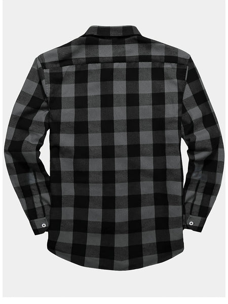 Men's 3pcs Fashion Casual Flannel Plaid Shirts for All Seasons