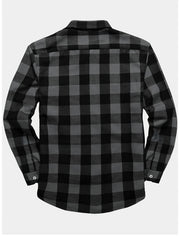 Men's 3pcs Fashion Casual Flannel Plaid Shirts for All Seasons