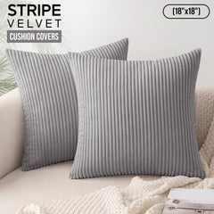 1pc Stripe Velvet Cushion Cover – Soft Luxury Cushion Case, Modern Textured Design, Machine Washable for Sofa & Bedroom Decor, Ideal Gift