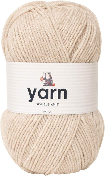 Korbond DK Beige Yarn - 100G Acrylic Wool - Lightweight, Hypoallergenic & Durable Double Knit Crochet Yarn Knitting Wool (290M Total)