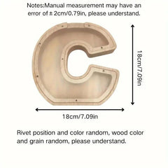 1 unique wooden letter jar - 26 creative A-Z letter storage containers, transparent design, birthday gift idea, home decoration, best friend gift, and functional holiday present.