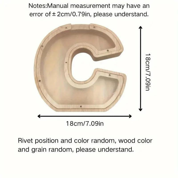 1 unique wooden letter jar - 26 creative A-Z letter storage containers, transparent design, birthday gift idea, home decoration, best friend gift, and functional holiday present.