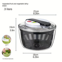 3L Salad and Vegetable Spinner Fast  Strainer Lettuce Washer and Dryer Kitchen Tool for Washing and Drying Vegetables and Fruits