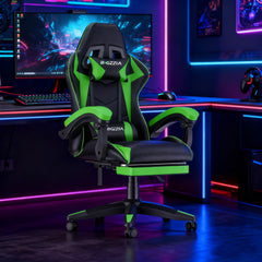 GartistGo Gaming Chair With footrest,Computer Chairs with Lumbar Cushion + Headrest, Height-Adjustable Office Chair for Adults, Girls, Boys