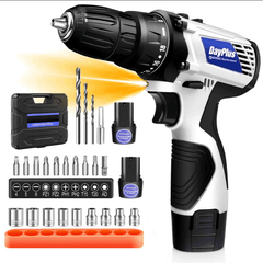 Cordless Drill Driver Power Combi Drill Kit Electric Screwdriver Set with 2-Speed, 18+1 Torque 3/8