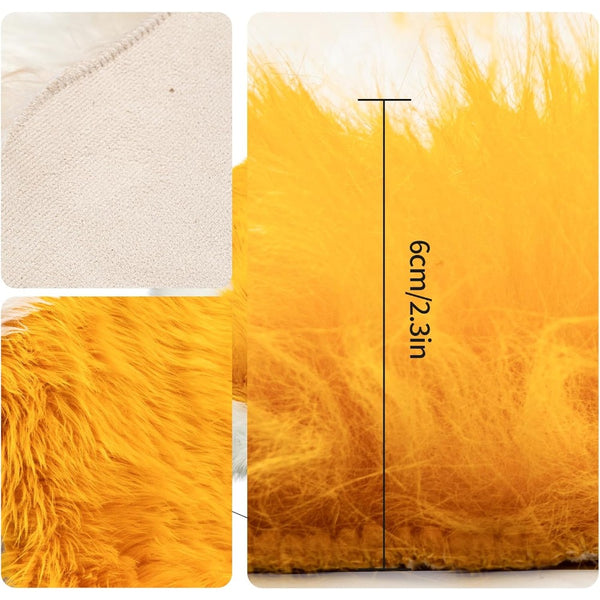 Fluffy Faux Sheepskin Rug 60 x 180 cm, Soft Shaggy Runner Rug for Bedroom and Living Room, Washable Non Slip Faux Fur Carpet
