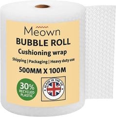 Bubble Roll Wrap 500mm x 100m, Large Protective Packaging Wrap for Moving, Shipping & Storage