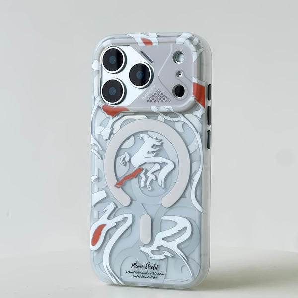 Phone Case: Limited-edition Graffiti Phone Case for The Year of The Horse, Compatible with The iPhone 17 Pro Max, Featuring A Shock-resistant Design, A Stylish Magnetic Attachment and Support for Wireless Charging