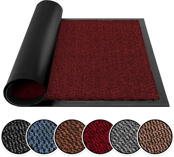 BLADO Washable Door Mats Indoor & Outdoor - Non-Slippery Heavy Duty - Stylish & Large Rubber - Perfect Dust Grabbing Doormats (Anthracite, 40Cm X 60Cm)