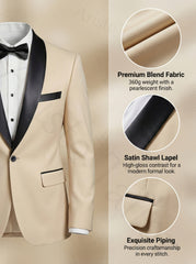 Men'S Suit Set, 3pcs Blazer, Vest And Trousers, Groomsman Business, Fashionable Elegant, Premium Men, Suitable for Wedding, Business, Party (With Pocket Square)