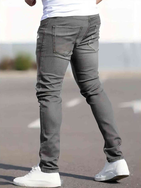 Geng Yuan Shi Selected Products - Men'S Tight Body Fit Casual Fashion Elastic Denim Pants