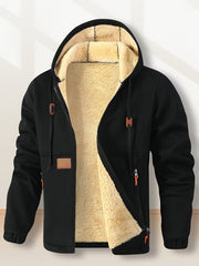 Men'S Cardigan Hooded Fleece Thickened Sweatshirt, Fashionable Fleece Warm Hoodie, Comfortable Loose Drawstring Hooded Sweatshirt, Autumn And Winter Men'S Clothing, Men'S Casual Hooded Sweatshirt with Zipper Pockets, Suitable for Winter And Autumn