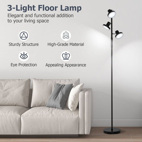 Freestanding Tree Lamp with 3 Angle Adjustable LED Lights