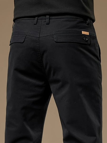 Men's Bedford Classic Fit Stretch Khaki Dress Pants, Casual Trousers, Suitable for Business Occasions, Daily Wear, and Outings in Spring and Autumn