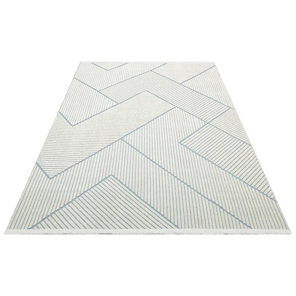 Concept Looms Jazz Blue Geo Indoor Oudoor Rug, in 2 Sizes