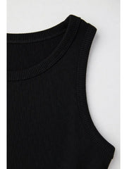Women'S Sleeveless Ribbed Tank Top - Slim Fit Striped Longline Top for Layering or Casual Wear, Breathable Summer Shirt with Elegant Design, Hand Wash Only, Ladies Tank Tops