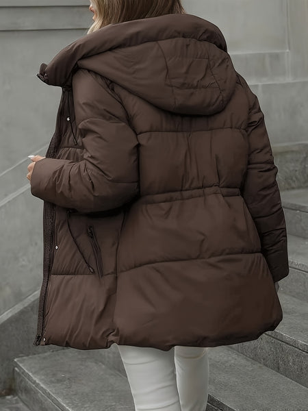 Women's Winter Coat - Thickened Warm Mid-Length Jacket with Full-Zip Closure, Waist-Hugging Slim Fit & Pockets - Elegant Cold Weather Outerwear for, Parties, Travel - Durable Long Sleeve Coat (Machine Washable) In Green, Winter Jacket for Women,