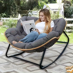 Skin-friendly Comfortable Outdoor Deck Rocker, Royal Papasan Chair
