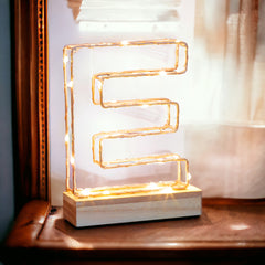 Light Up Letter | LED Alphabet Wire Frame Letter Lights | Rose Gold Copper Initials | Personalised Lighting | Battery Powered | For The Office Living Room Bedroom | Gift For Her