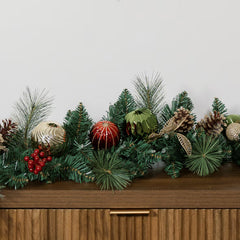 9 Ft Pre-Lit Christmas Artificial Garland with Twinkling LED Lights