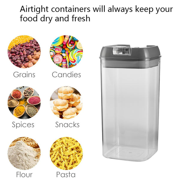 7pcs Sealed Candy Jars with Lids, Kitchen Food Storage Box Set, Stackable Pantry Organiser Jars for Cereal Flour, Sugar, Fridge Parts Kitchen Accessories
