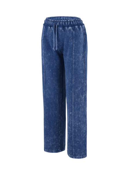 Women Acid Wash Zip Tracksuit Straight Leg Joggers - Stylish Female Jacket - Womenswear Full Sleeve Casual Comfort Zip Style Drawstring Pant