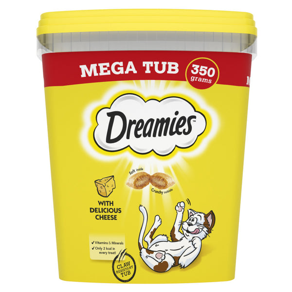 4 x 350g Dreamies Adult Cat Treats Mega Tubs Cheese Cat Biscuits (1.4kg)
