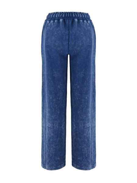 Women Acid Wash Zip Tracksuit Straight Leg Joggers - Stylish Female Jacket - Womenswear Full Sleeve Casual Comfort Zip Style Drawstring Pant