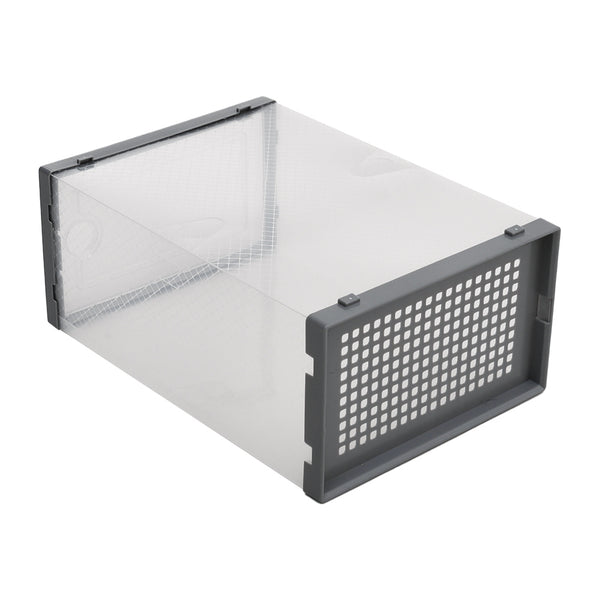 Pack of 12 Stackable Shoe Boxes Shoe Storage Organisers, Sturdy & Durable, Space Saving, Shoe Organizer Containers with Lids for Women/Men, Ideal for Entryway, Closet, Living Room, Bedroom, Office, Dorm, Fit Up To UK Size 9.5, 23x33x14cm