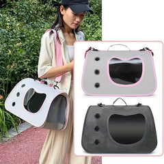 Large Pet Carrier Bag - Portable Folding Dog & Cat Travel Crate Cage with Zipper Closure, Spacious Interior, Front Door Window & Side Ventilation Mesh - Lightweight & Sturdy for Airplane, Car, Vet Visits - Safe & Comfortable Carrier for Medium Dogs, Cats,