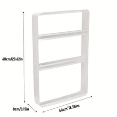 1 Model 2/3/4-Tier Heavy-Duty Carbon Steel Wall Shelf - Space-Saving Adhesive/Screw-Mountable (No Drilling) Multi-Purpose Storage Rack for Kitchen & Bathroom - Heavy Duty Shelving Unit, Easy Assembly, for renter-Friendly, Black/White Options, Utility