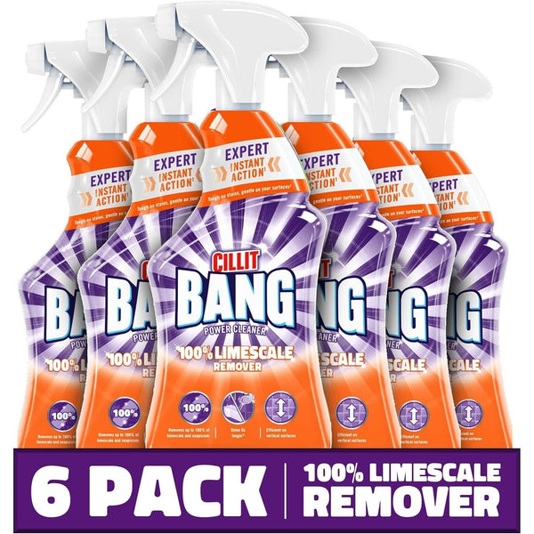 Cillit Bang Limescale Remover 750ml Spray – Powerful Bathroom Cleaner, Pack of 6