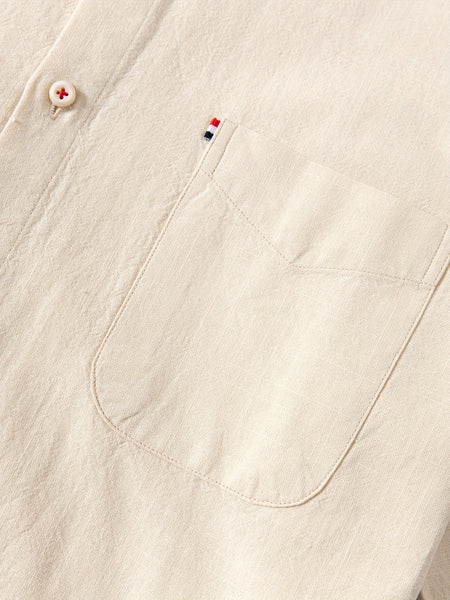 Linen Men'S Casual Shirt Long Sleeve Linen Solid Color Breathable Fashion Men'S Top Blouse Retro Open Front with Pockets