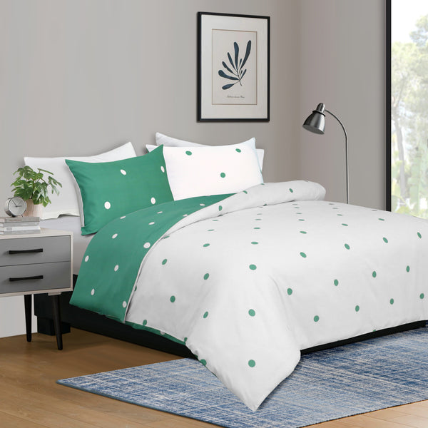 4pcs Printed Duvet Cover Set – Ultra-Soft & Breathable Microfiber Complete Bedding Set with Matching Pillowcases and Brushed Solid Color Fitted Sheet, Machine Washable, Available in All UK Sizes