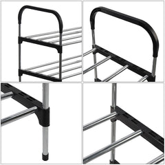 6-Tier Shoe Rack Stand Space-Saving 6 Layers Shoe Storage Shelf Metal Shelving Unit Footwear Organizer Up to 18 Pairs, Shoe Rack for Hallway, Entryway, Living Room, Bedroom