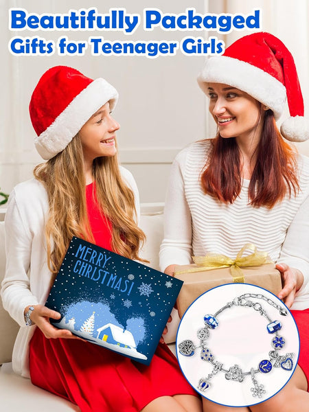 Girls Advent Calendar 2025 Women Jewellery: Ladies Charm Bracelet Advent Calendar 2025 Women Stocking Fillers for Teenage Girls Xmas Gifts Teen Girl