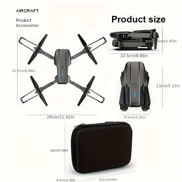 1pc Yethke E99 Drone With Dual Camera | One Key Take Off/Landing, Double Folding Rc Height Hold, Remote Control, Abs Material, 10-12 Minutes Life, Ideal For Beginners And Holiday Gifts
