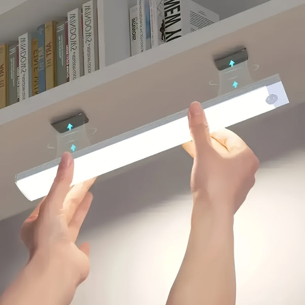 3pcs Warm/White Light 20cm/30cm/50cm Motion Sensor LED Induction Light USB Charging, Magnetic Non Perforated Long Night Light, Suitable for Home and Office Use, Back to School Gift