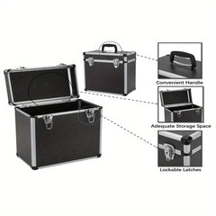 Vinyl Record Storage 12, LP Case Album Collection DJ Carry Storage Cases Lockable Box LP Case Vinyl Record Storage Carry Box Holds up to 50pcs Albums Record Collection Chest